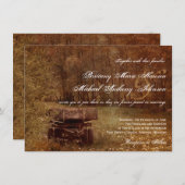 カントリ素朴ー草地ワゴン結婚式招待状 招待状 (正面/裏面)