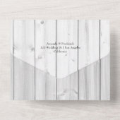 カントリ素朴ー赤と白ボホフローラ結婚ズ オールインワン招待状 (裏面)