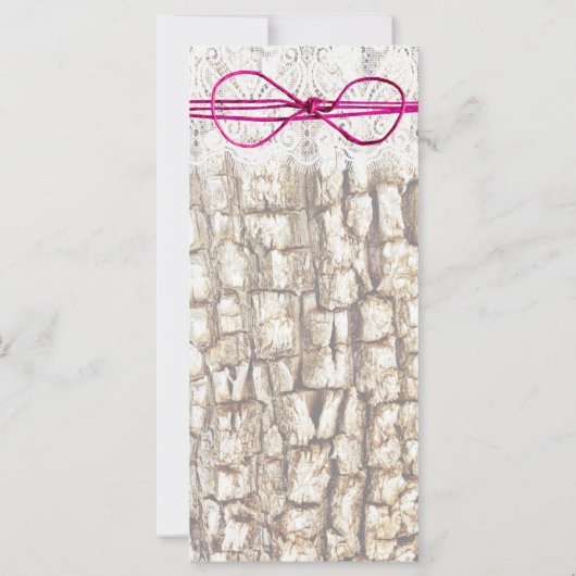 カントリ素朴ー迷彩柄ピンクボウ結婚式招待状 (裏面)