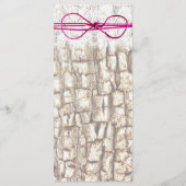 カントリ素朴ー迷彩柄ピンクボウ結婚式招待状 プログラム (裏面)