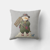 カントリ素朴ー雪だるまホリデイ クッション (裏面)