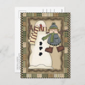 カントリ素朴ー雪だるまホリーベリーオープンハウス シーズンポストカード (正面/裏面)