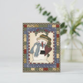 カントリ素朴ー雪だるまホリーベリーオープンハウス シーズンポストカード (スタンド正面)