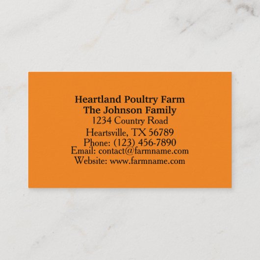 カントリ素朴ー養鶏場ファームハウスオーガニックエッグ 名刺 (裏面)