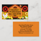 カントリ素朴ー養鶏場ファームハウスオーガニックエッグ 名刺 (正面/裏面)