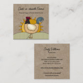 カントリ素朴ー鶏の養殖生卵 スクエア名刺 (正面/裏面)