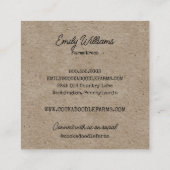 カントリ素朴ー鶏の養殖生卵 スクエア名刺 (裏面)