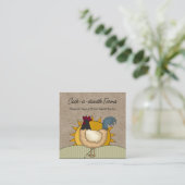 カントリ素朴ー鶏の養殖生卵 スクエア名刺 (スタンド正面)