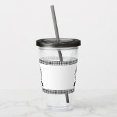 カントリ素朴ー鶏BWギンガムチェック アクリルタンブラー (左)