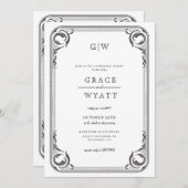 カントリ素朴ー・ウェスタン・リハーサル・ディナー 招待状 (正面/裏面)