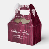 カントリ素朴ー・ウッド結婚・ブルゴーニュ フェイバーボックス (裏面サイド)