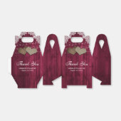 カントリ素朴ー・ウッド結婚・ブルゴーニュ フェイバーボックス (折り畳みなし)