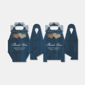 カントリ素朴ー・ウッド・ネイビー結婚・ブルー フェイバーボックス (折り畳みなし)