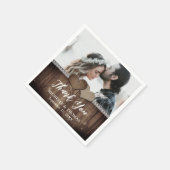 カントリ素朴ー・ウッド・バーラップ結婚・レースの写真 スタンダードカクテルナプキン