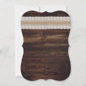 カントリ素朴ー・ウッド・バーラップ・アンド・レース結婚ズ 招待状 (裏面)