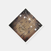 カントリ素朴ー・ウッド・メイスン結婚ズ・ジャー スタンダードカクテルナプキン (角)