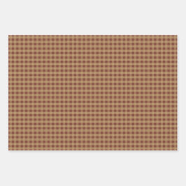 カントリ素朴ー・ギンガムと水玉模様 ラッピングペーパーシート