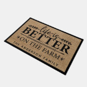 カントリ素朴ー・バーラップ・ライフが農場で良い ドアマット (アングル)