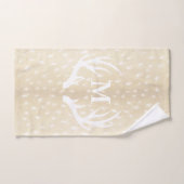 カントリ素朴ー·ホワイト·シカ·〔雄ジカの〕枝角がファウンの毛皮を斑点 バスタオルセット (ハンドタオル)