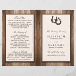 カントリ素朴ー・ホースシュー&ブラウン・ウッド結婚ズ