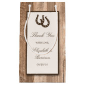 カントリ素朴ー・ホースシュー&ブラウン・ウッド結婚ズ スモールペーパーバッグ (正面)