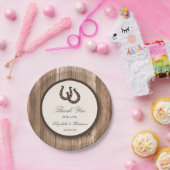 カントリ素朴ー・ホースシュー&ブラウン・ウッド結婚ズ ペーパープレート (パーティー)