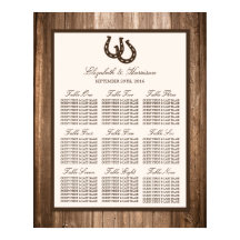 カントリ素朴ー・ホースシュー&ブラウン・ウッド結婚ズ