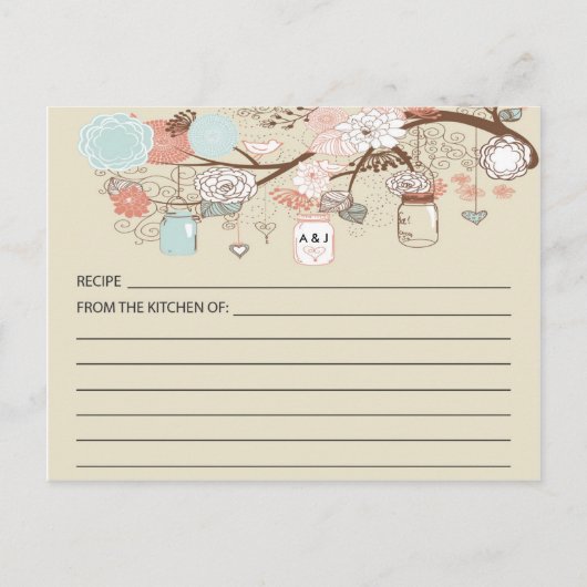 カントリ素朴ー・メイスンのレシピ・カード ポストカード (正面)