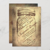 カントリ素朴ー・メイスン・ジャー結婚式招待状 招待状 (正面/裏面)