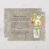 カントリ素朴ー・メイソンの瓶ブーケ・クラックル・スワーズ エンクロージャーカード (正面/裏面)