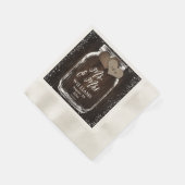 カントリ素朴ー・メイソン・ジャー・ウッド氏とミセス・結婚ズ 縁ありカクテルナプキン (角)