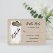 カントリ素朴ー・メイソン・ジャー・バ結婚ラップ 出欠カード (スタンド正面)