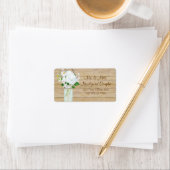 カントリ素朴ー・メイソン・ジャー・フラワーズ・ホワイト・アジサイ ラベル (インサイチュ)