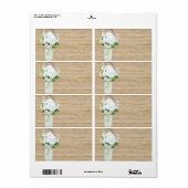 カントリ素朴ー・メイソン・ジャー・フラワーズ・ホワイト・アジサイ ラベル (フルシート)