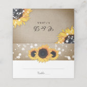 カントリ素朴ーBurlap Sunflower結婚's プレイスカード (外部開封)