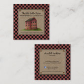 カントリ素朴初期のー・サルトボックス・ハウス スクエア名刺 (正面/裏面)