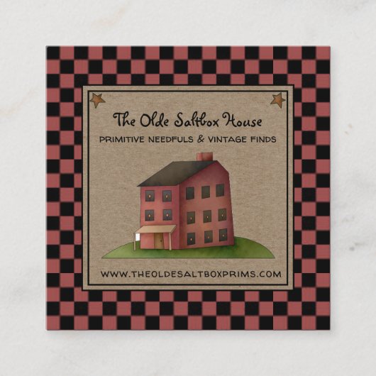 カントリ素朴初期のー・サルトボックス・ハウス スクエア名刺 (正面)