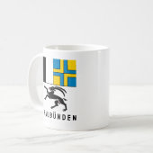 カントングラウブンデン国旗、スイス コーヒーマグカップ (正面左)