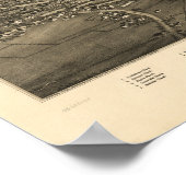 カントンニューヨーク1885アンティークパノラママップ ポスター (角)