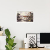 カントン中国の近くの商人の家、「チン」 ポスター (ホームオフィス)