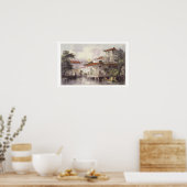 カントン中国の近くの商人の家、「チン」 ポスター (キッチン)