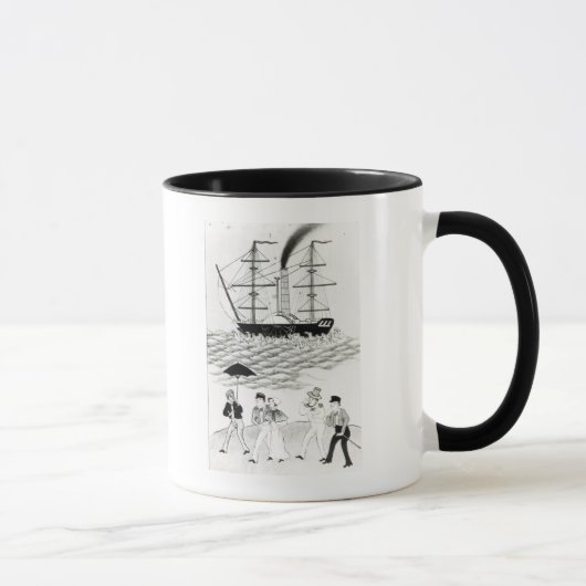 カントン1840年の英国の汽船 マグカップ (右)