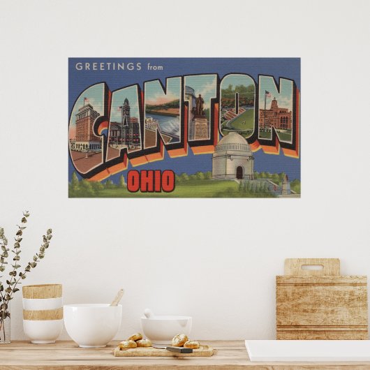 カントン、オハイオ大レターシーンカントン、OH 2 ポスター (キッチン)