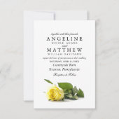 カント素朴リーイエローローズクラシーフローラ結婚ズ 招待状 (正面)