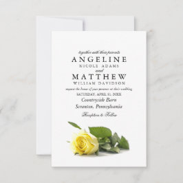 カント素朴リーイエローローズクラシーフローラ結婚ズ 招待状