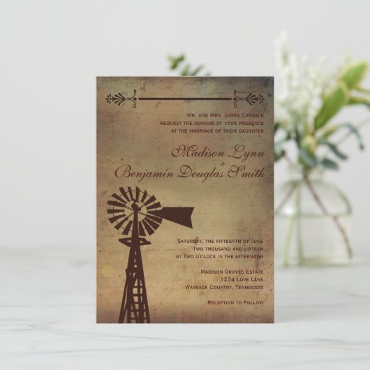 カント素朴リーウィンドミルファーム結婚式招待状 招待状 (スタンド正面)