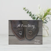 カント素朴リーウエスタンカスタムウェディングフォト招待状 エンクロージャーカード (スタンド正面)