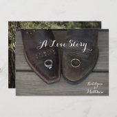 カント素朴リーウエスタンカスタムウェディングフォト招待状 エンクロージャーカード (正面/裏面)