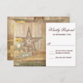 カント素朴リーウエスタンスターキス結婚出欠届けカード 出欠カード (正面/裏面)