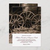 カント素朴リーウエスタンワゴンホイールの結婚式招待 招待状 (正面/裏面)